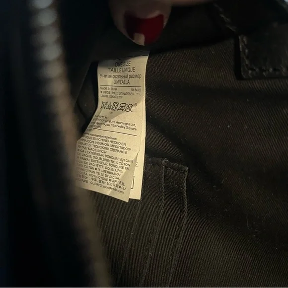 Banana Republic Black Crossbody Leather Croc Embossed Print Front Flap Bag - Picture 6 of 8